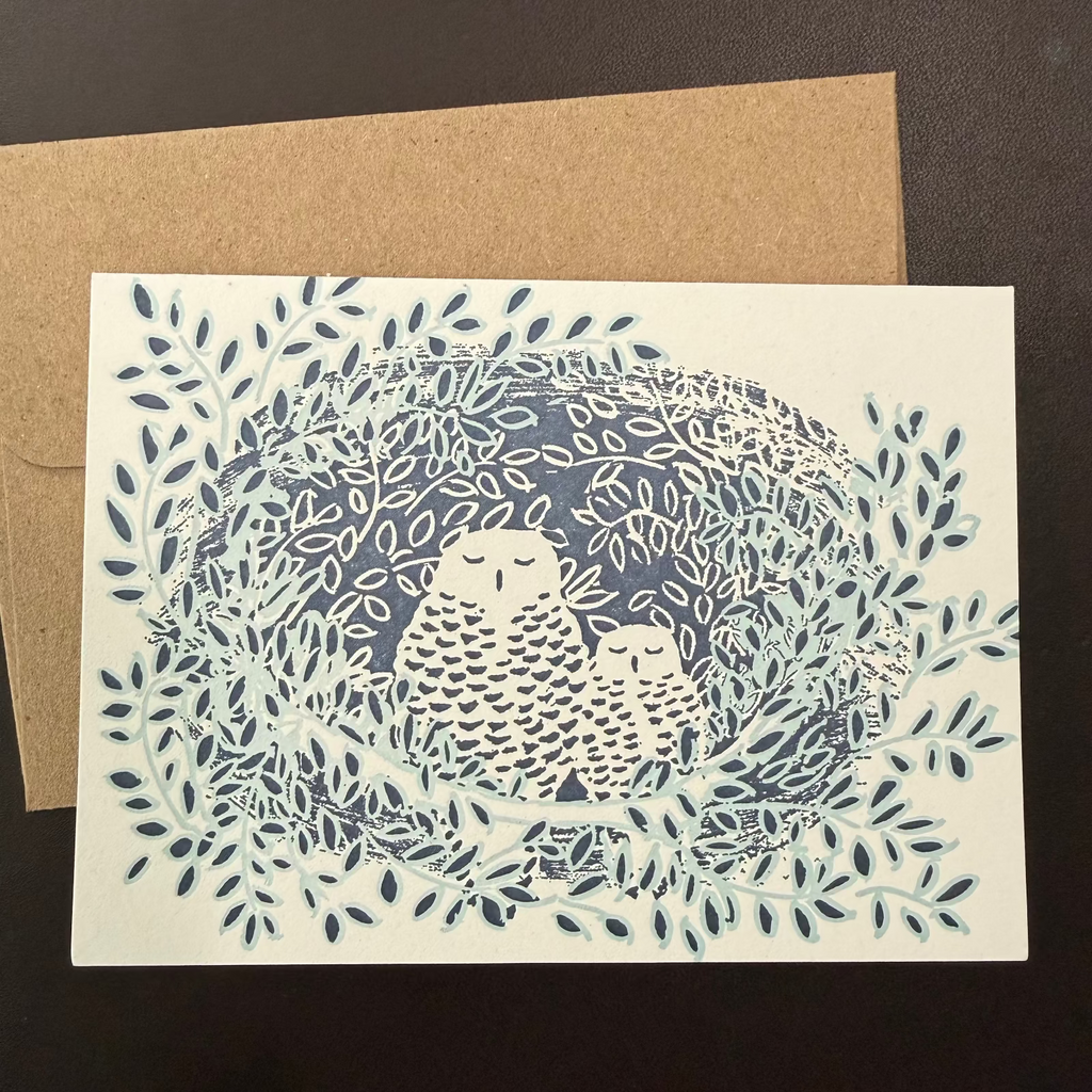 Owls Letterpress Note Cards — Box of 10