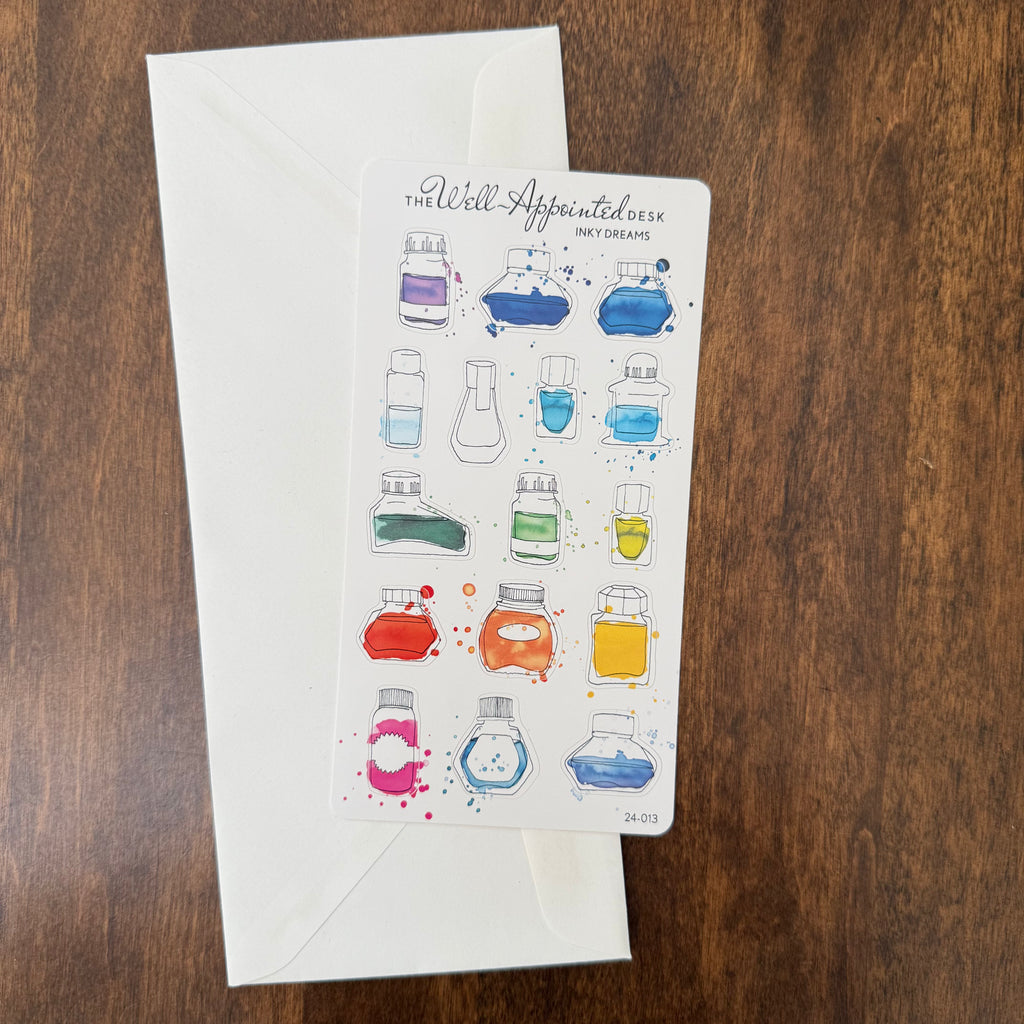 The Well-Appointed Desk — Inky Dreams Ink Bottle Sticker Sheet