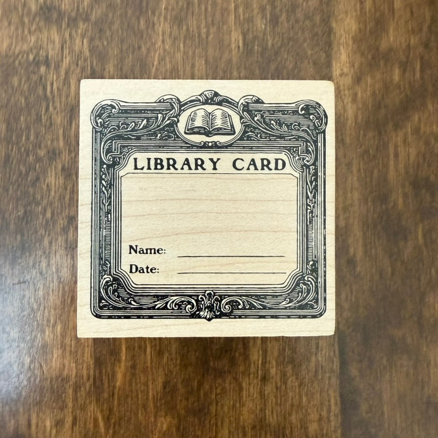 CoraCreaCrafts — Library Card Wooden Stamp
