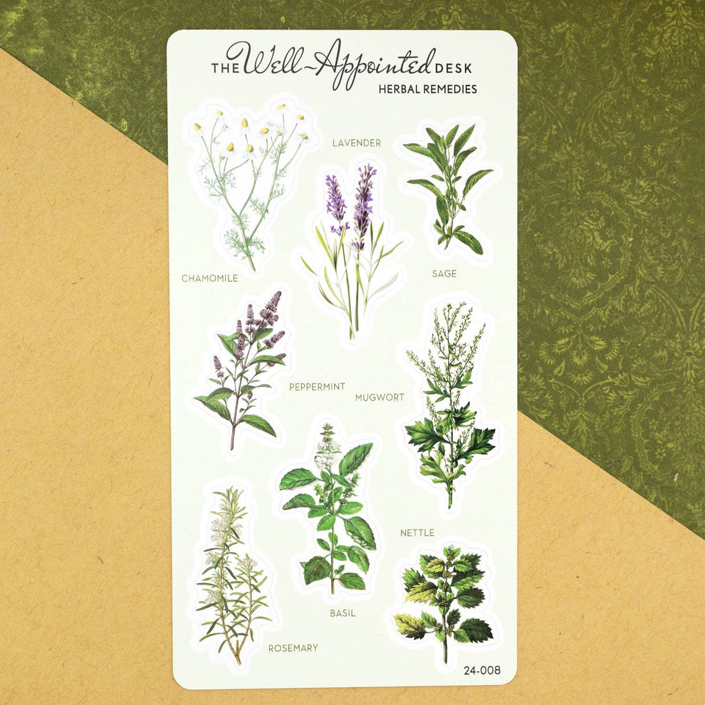 The Well-Appointed Desk - Herbal Remedies Sticker Sheet (24-008)