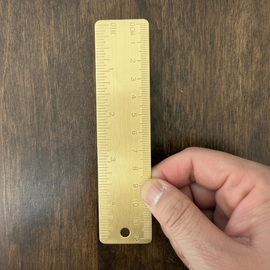 Small Solid Brass Ruler — 12 cm
