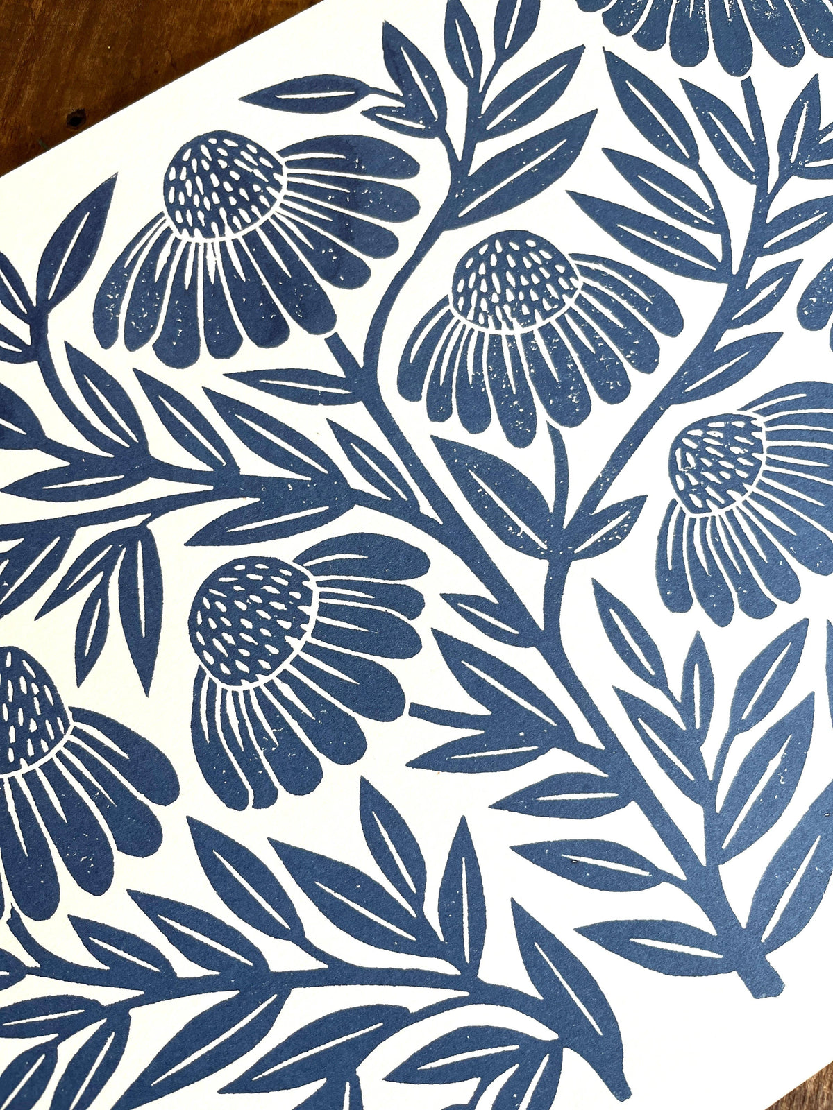 Katharine Watson - Garden Series: Navy Echinacea Risograph Print