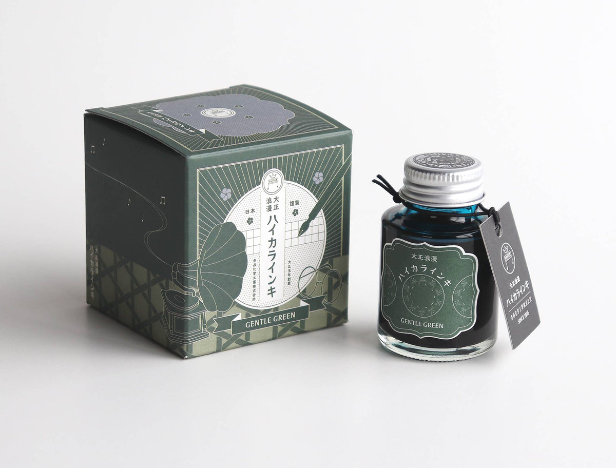 NAKABAYASHI Stationery - Teranishi fountain pen ink, Taisho-Roman Haikara 40ml: Smoky Navy