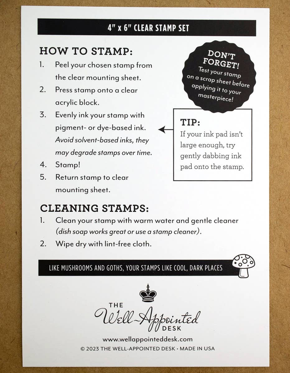 The Well-Appointed Desk — Nibs & Ink Clear Stamp Set