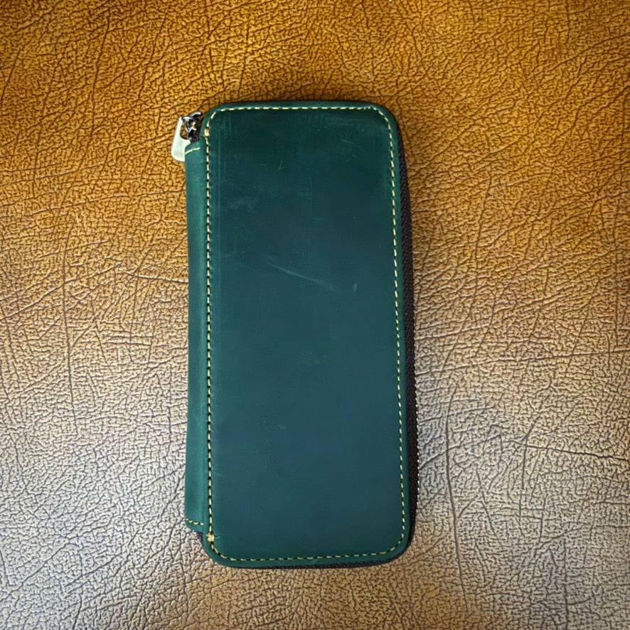 Genuine Cowhide Leather 3-Pen Fountain Pen Case
