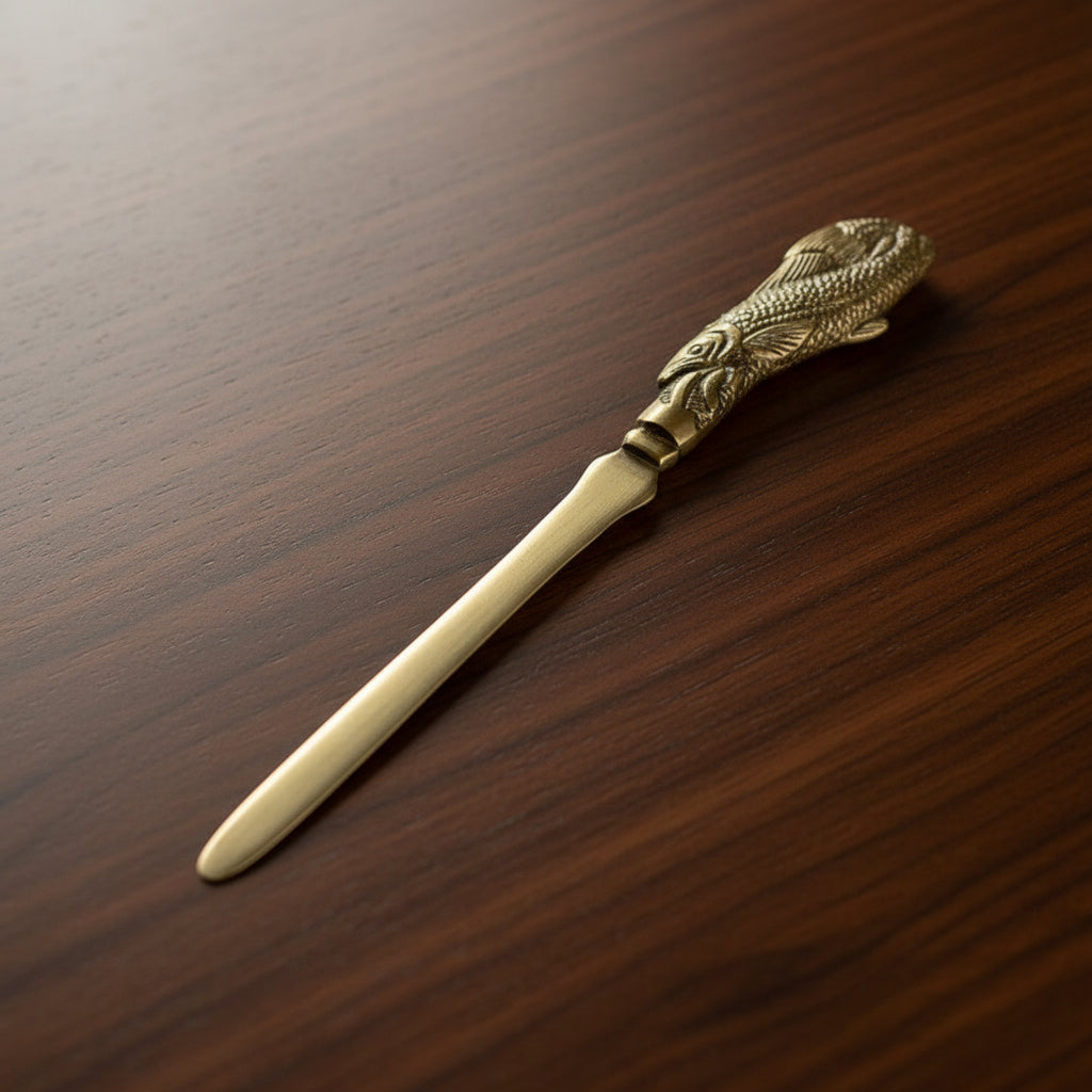 Antiqued Brass Fish Letter Opener