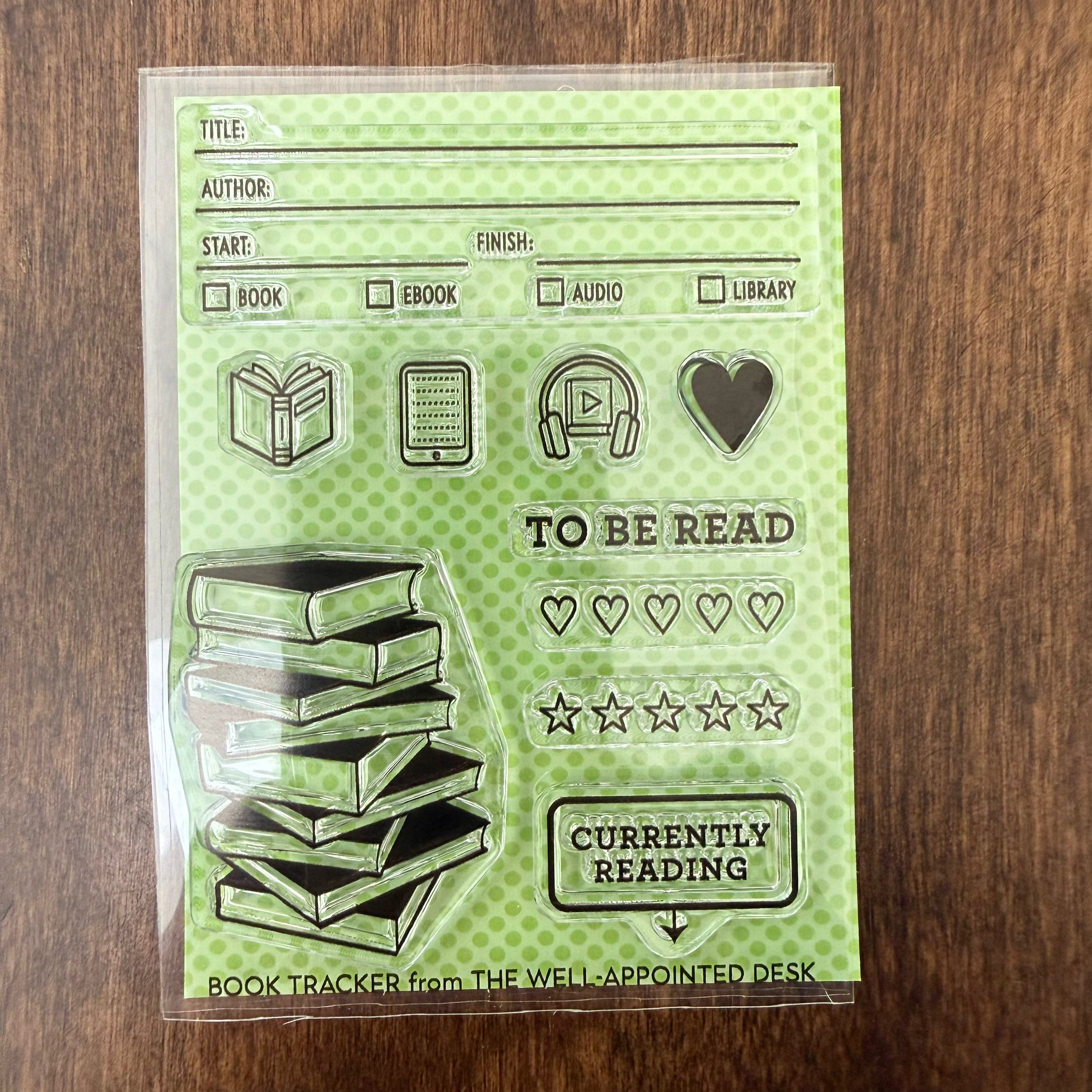 The Well-Appointed Desk — Book Tracker Clear Stamp
