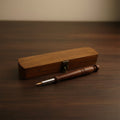 Teak Wood Pen Box with Nib Pen