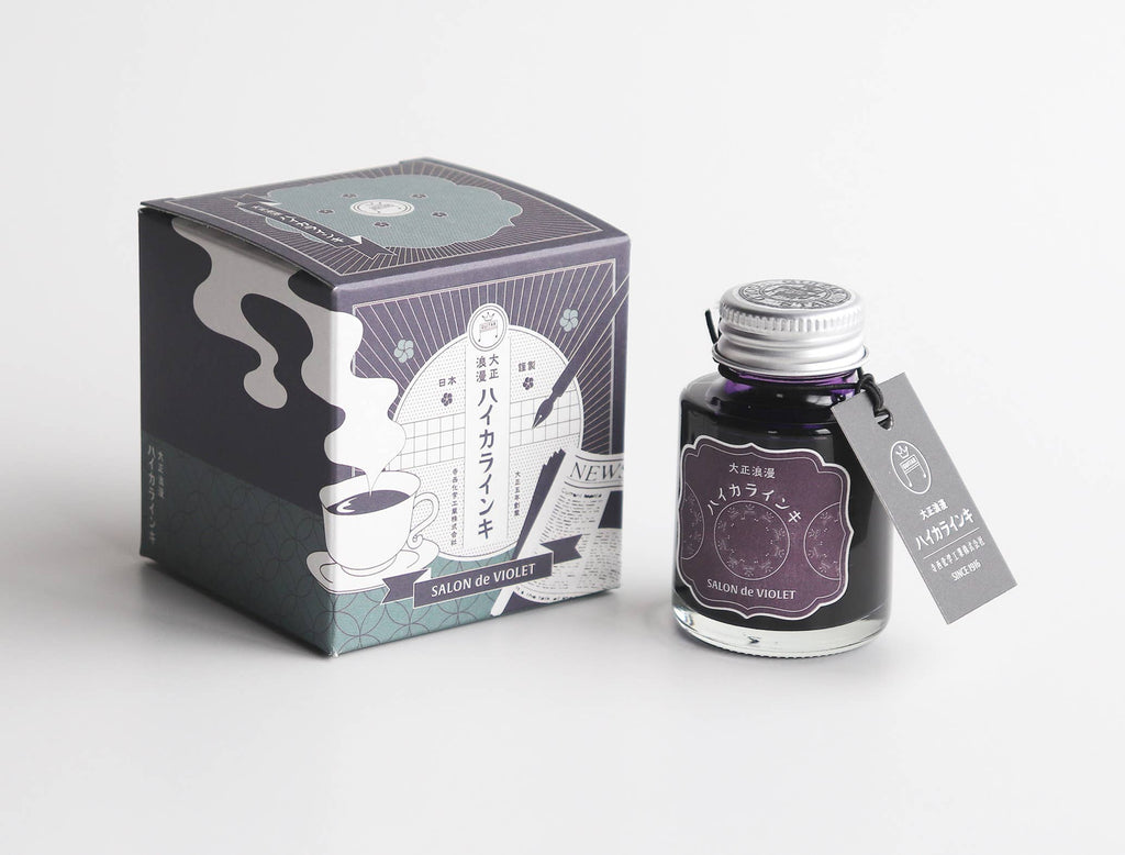 NAKABAYASHI Stationery - Teranishi fountain pen ink, Taisho-Roman Haikara 40ml: Smoky Navy