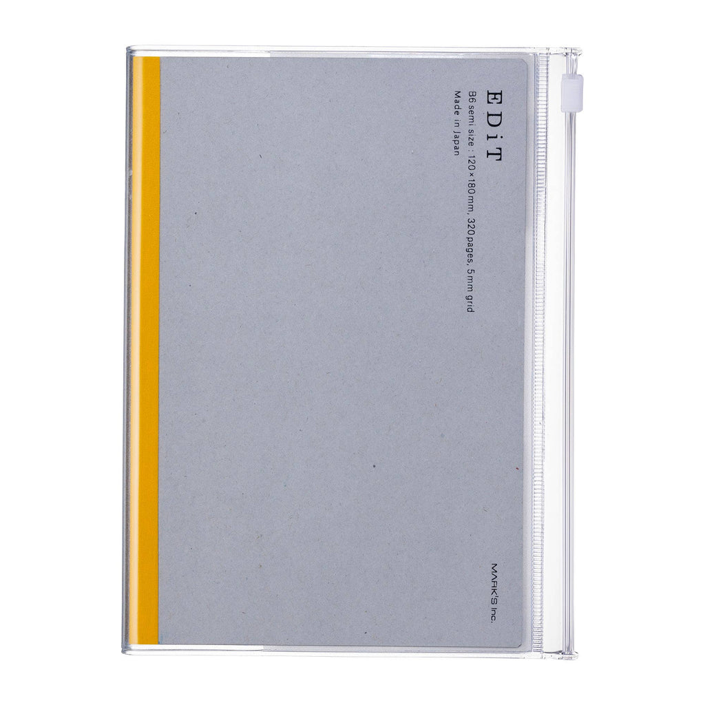 MARK'S EDiT B6 Grid Notebook with Zipper Pocket — Midnight Black