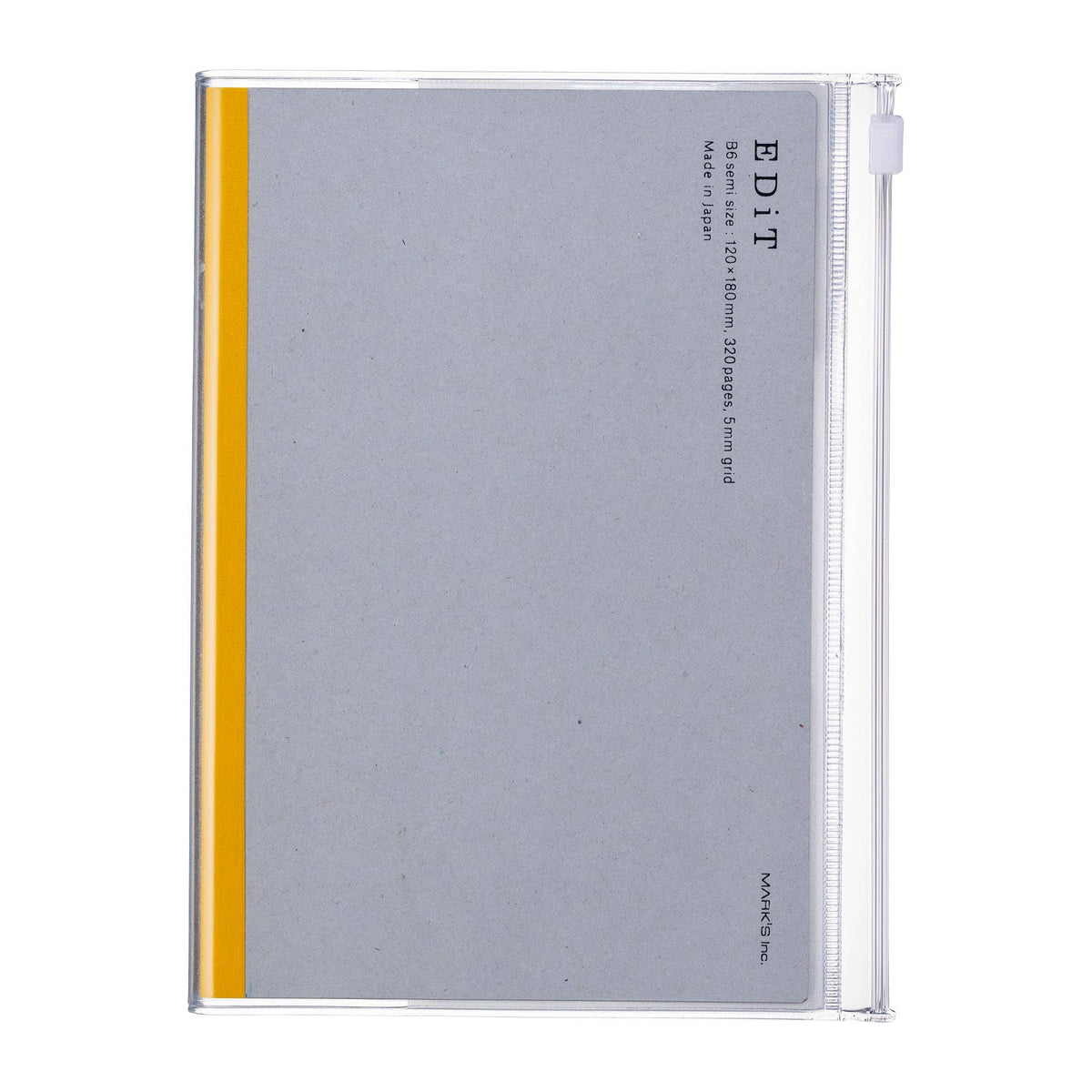 MARK'S EDiT B6 Grid Notebook with Zipper Pocket — Midnight Black