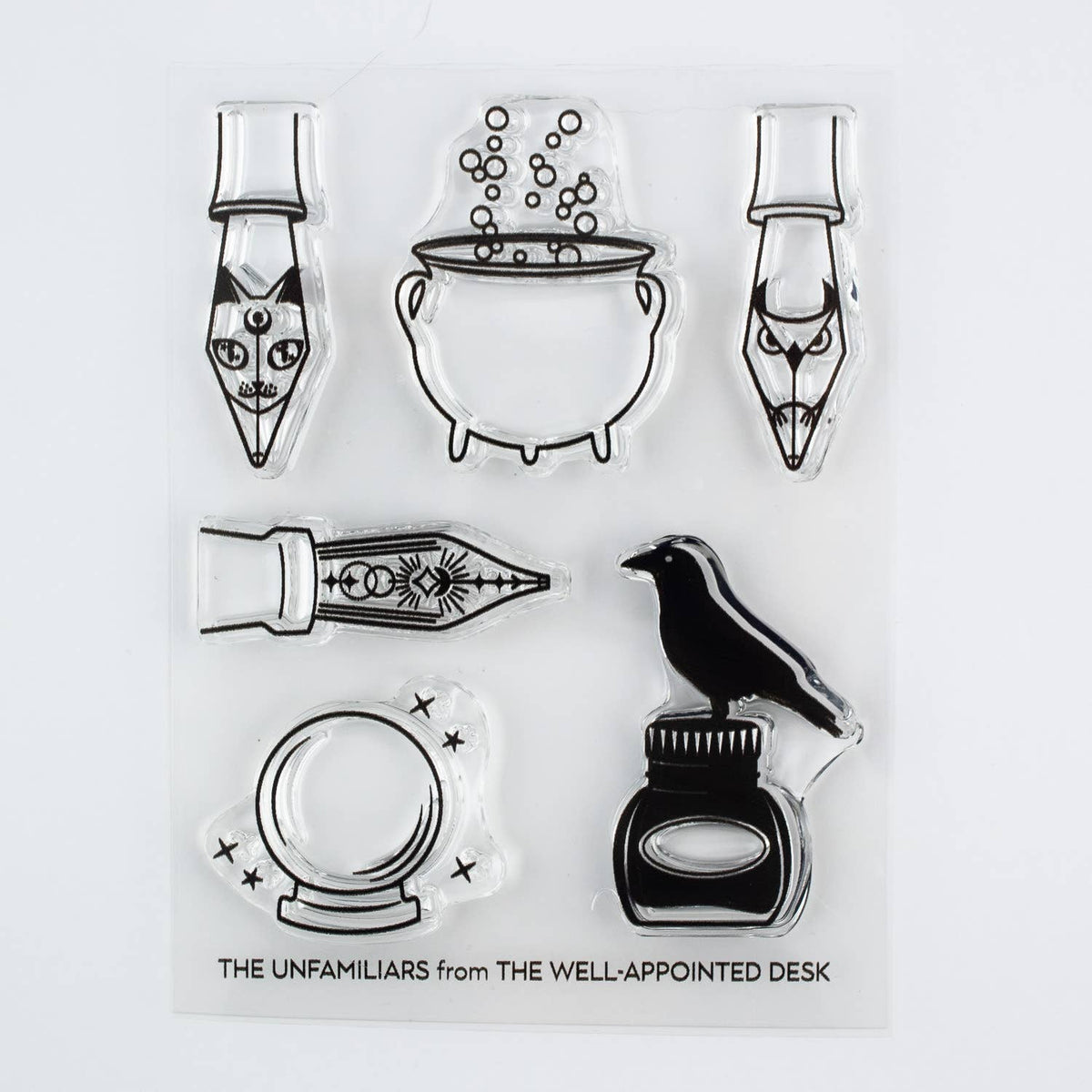 The Well-Appointed Desk - The Unfamiliars - 3"x4" Clear Witchy Stamp Set (6 designs)