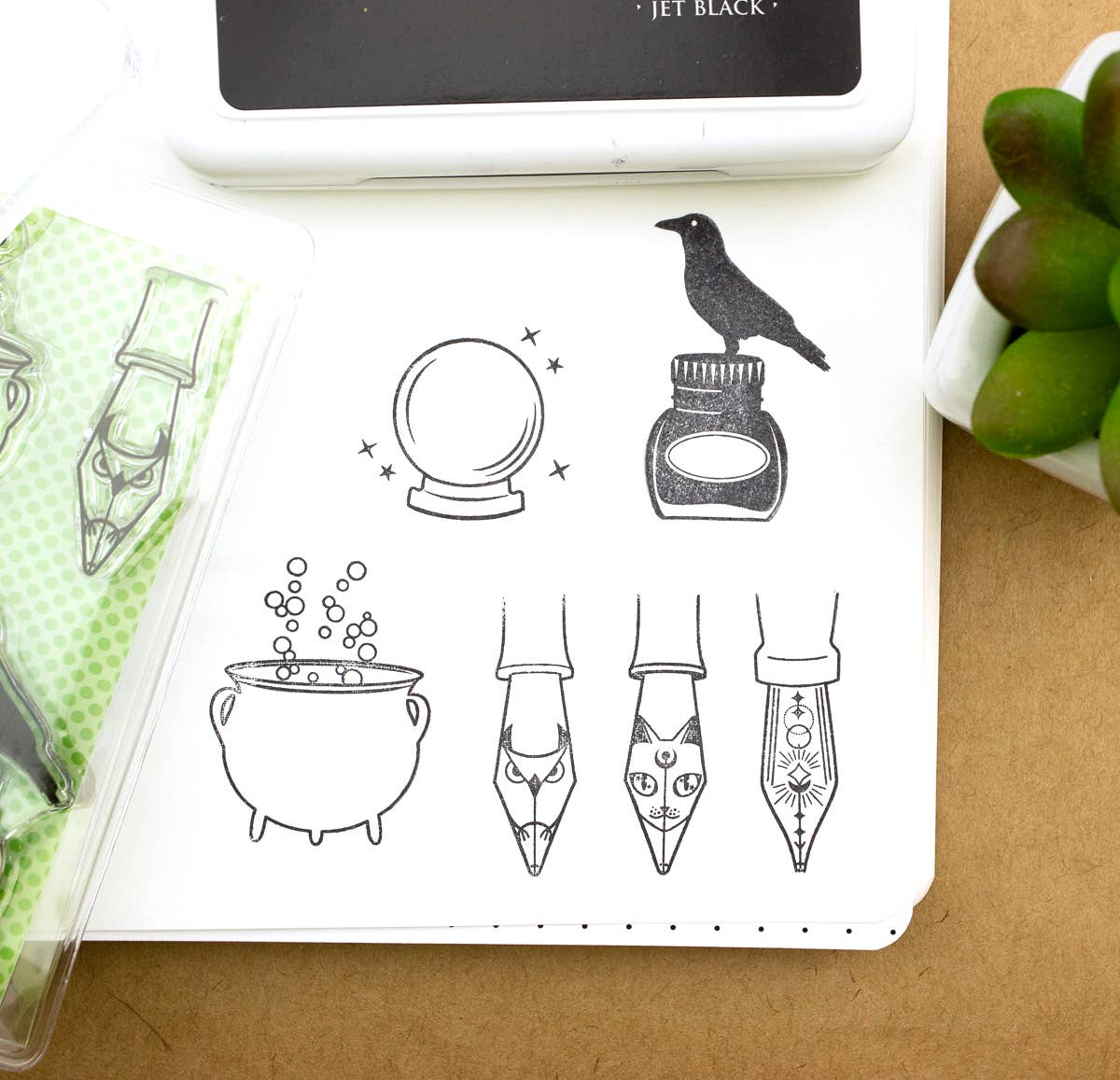 The Well-Appointed Desk - The Unfamiliars - 3"x4" Clear Witchy Stamp Set (6 designs)