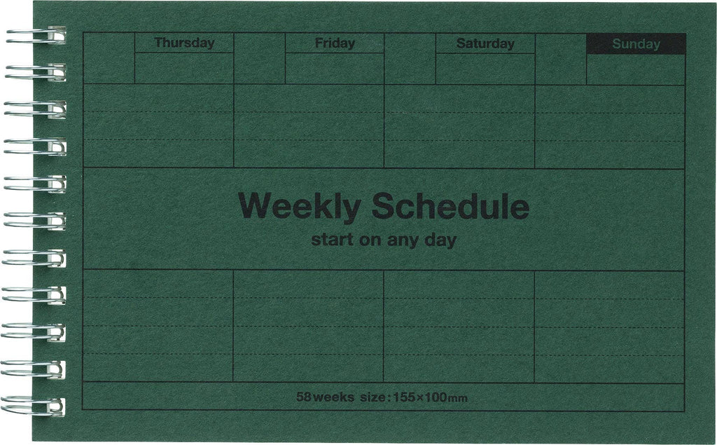 MARK'S Dayfree Undated Weekly Planner — Dark Green