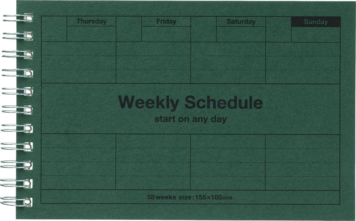 MARK'S Dayfree Undated Weekly Planner — Dark Green