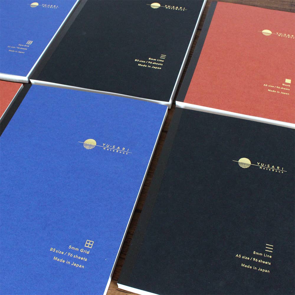 NAKABAYASHI Stationery - Yu-sari Notebook for Fountain Pen A5 size: Black(8mmLine)