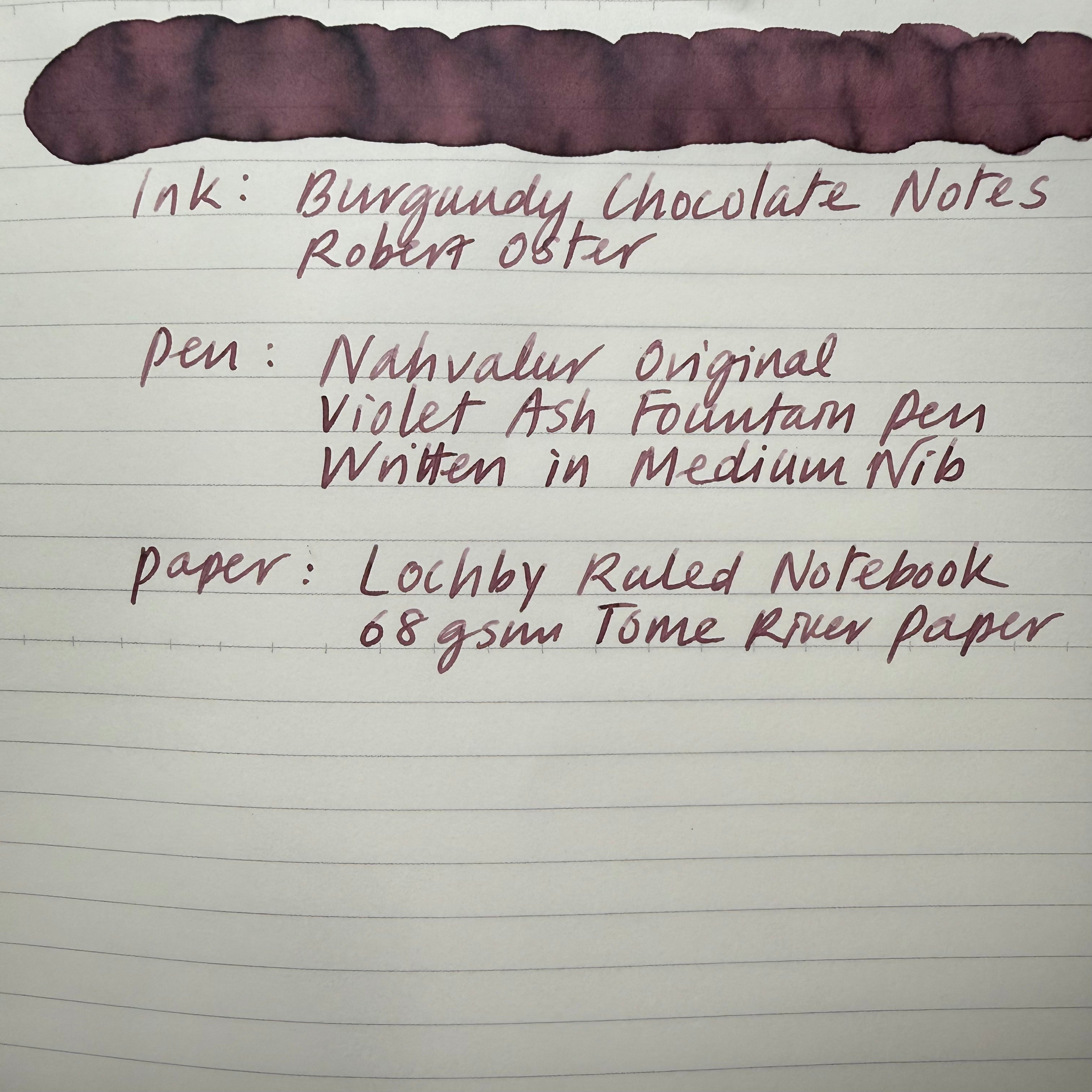 Robert Oster Burgundy Chocolate Notes Ink — 5 mL Archive Bottle
