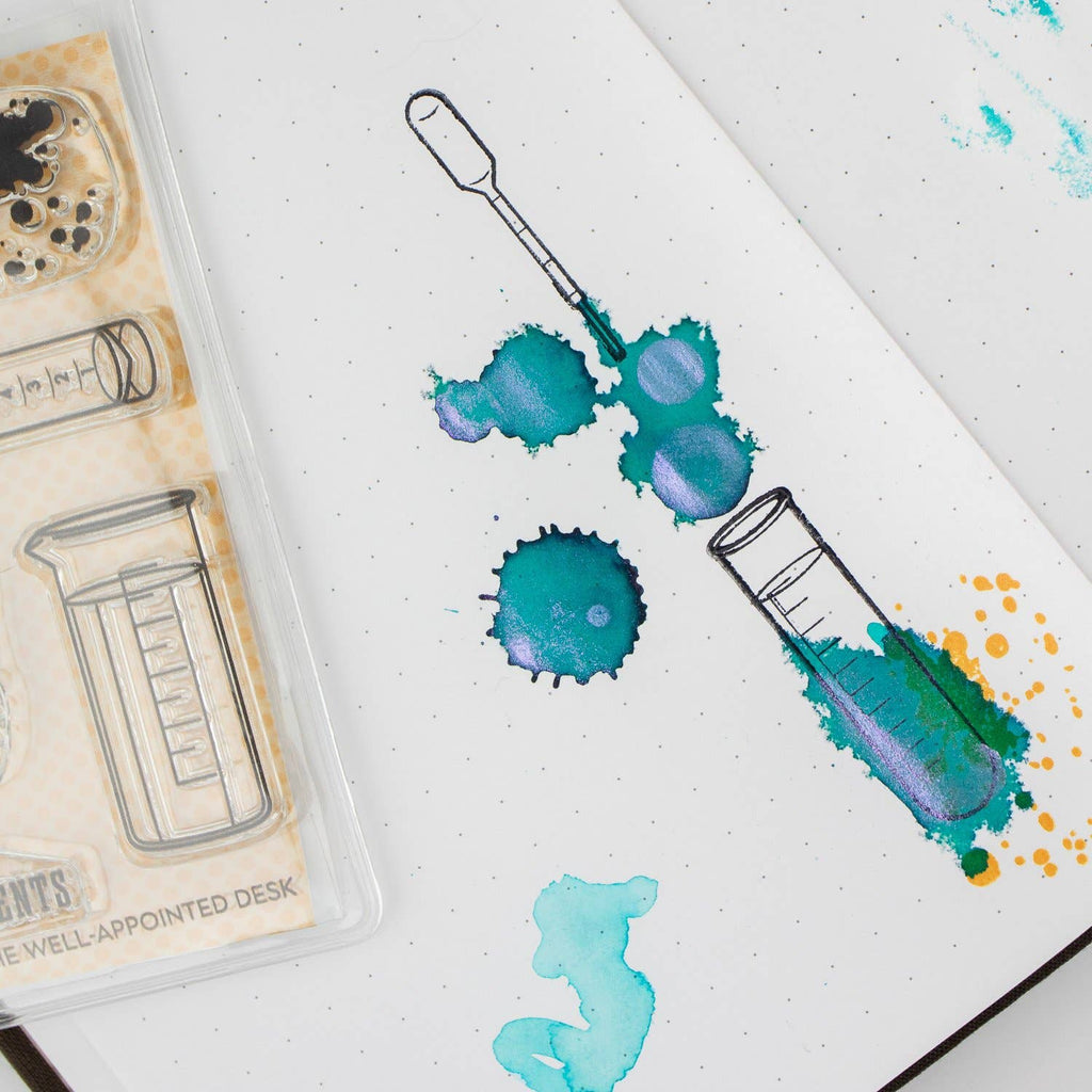 The Well-Appointed Desk - Ink Experiments 3"x4" Clear Stamp Set (8 stamp designs)