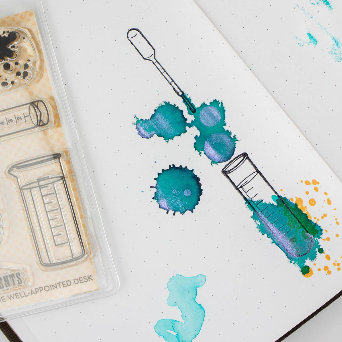 The Well-Appointed Desk - Ink Experiments 3"x4" Clear Stamp Set (8 stamp designs)
