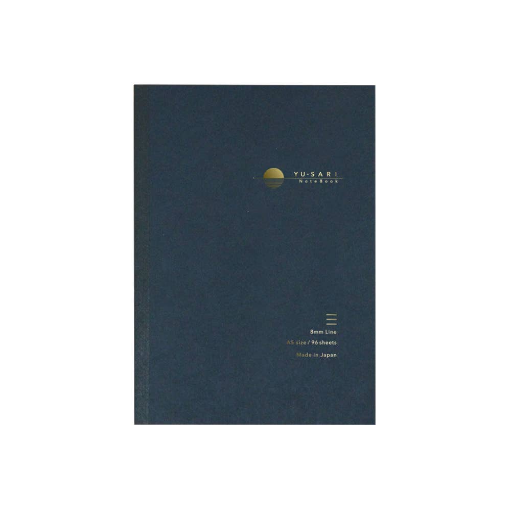 NAKABAYASHI Stationery - Yu-sari Notebook for Fountain Pen A5 size: Black(8mmLine)