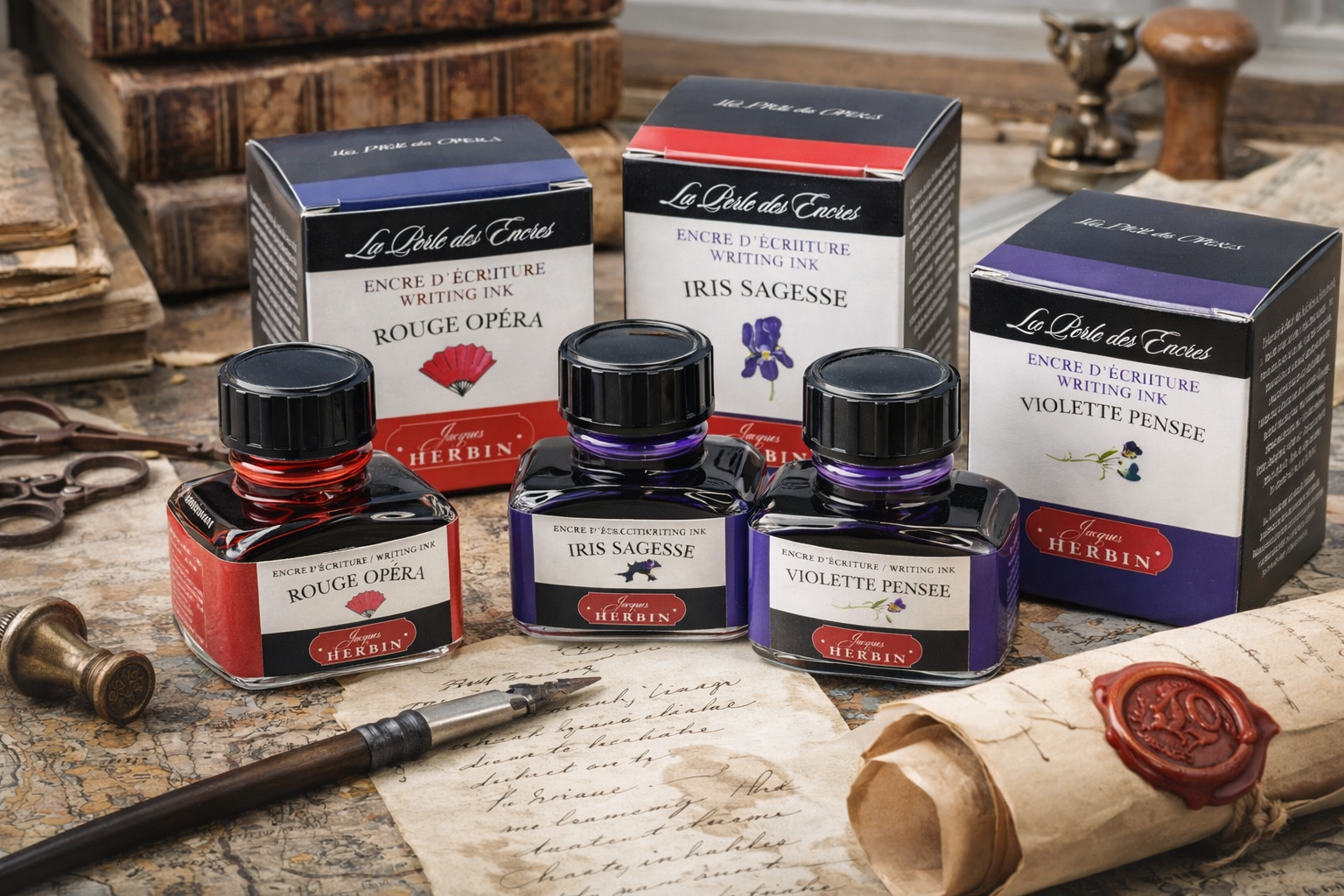 J. Herbin Perle Noire Fountain Pen Ink — 30 mL