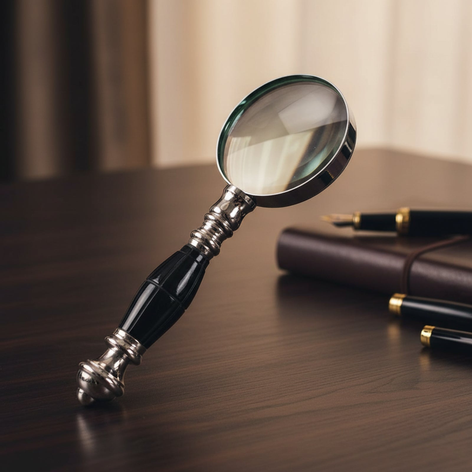Horn Handle Magnifier & Letter Opener Desk Set