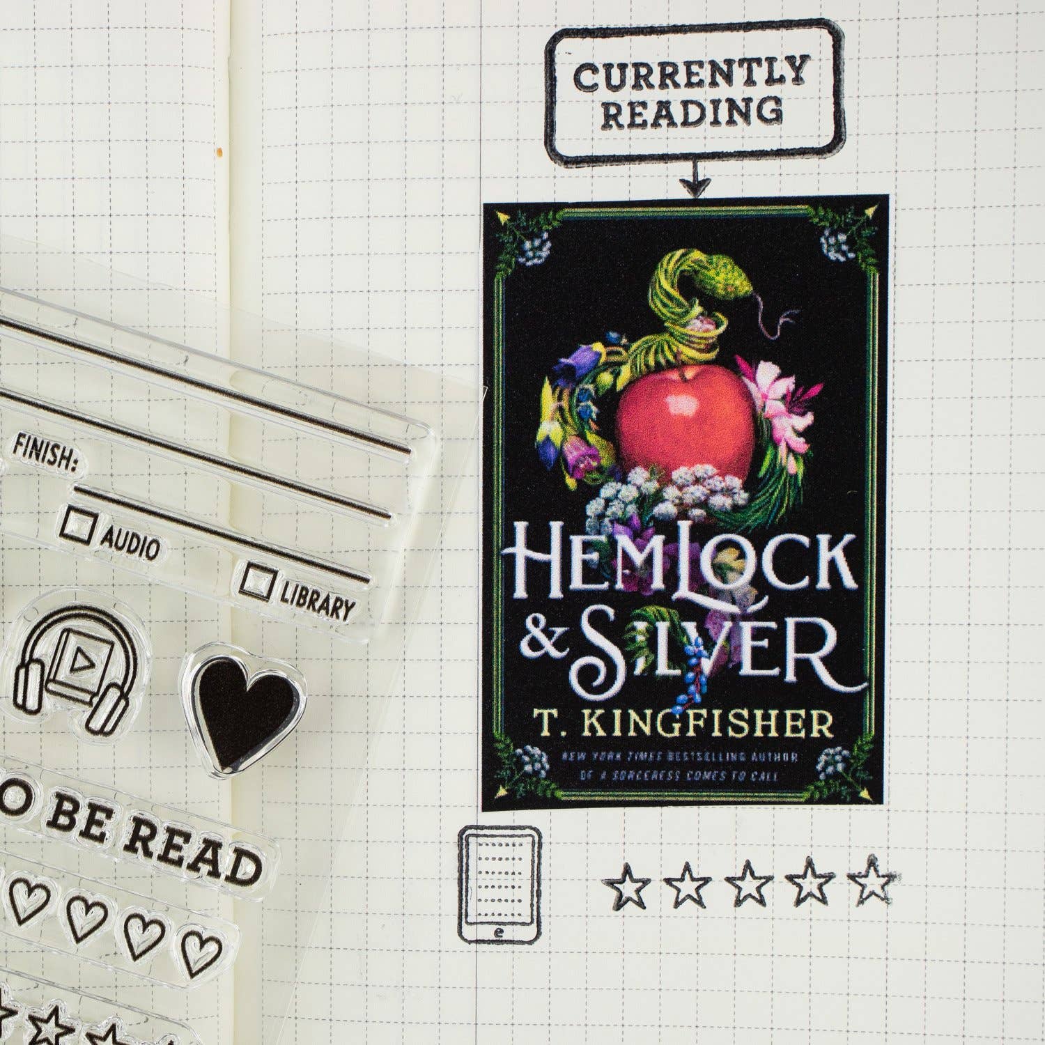 The Well-Appointed Desk — Book Tracker Clear Stamp
