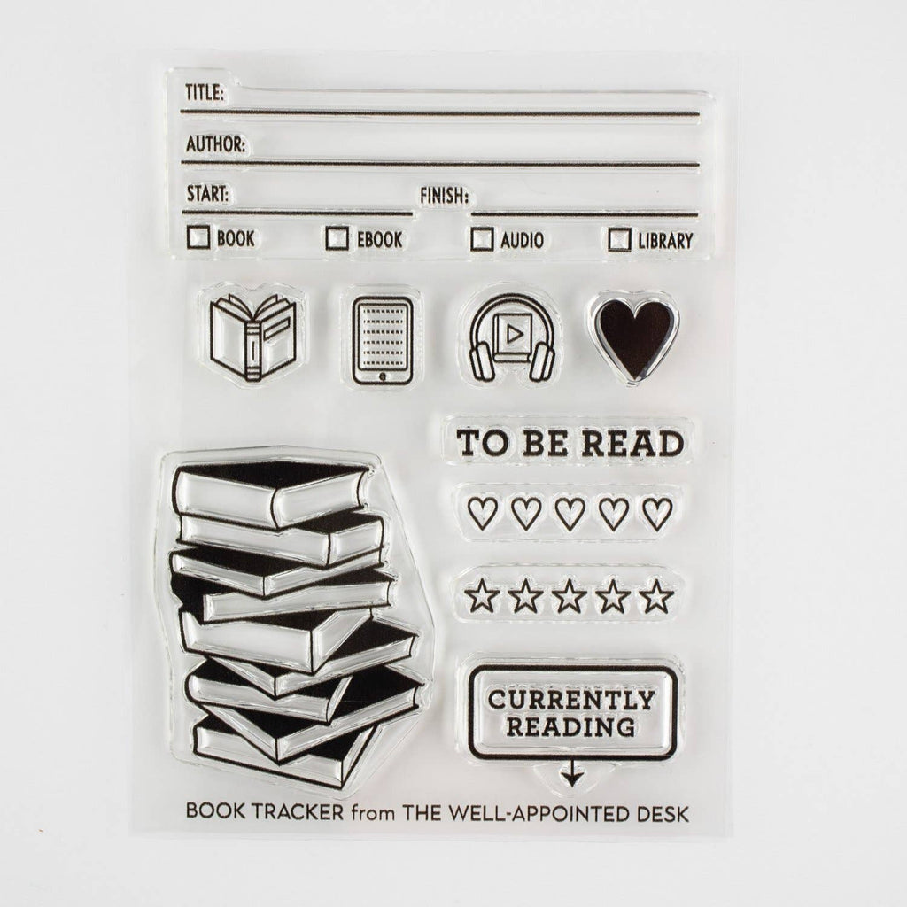 The Well-Appointed Desk — Book Tracker Clear Stamp