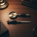 Horn Handle Magnifier & Letter Opener Desk Set