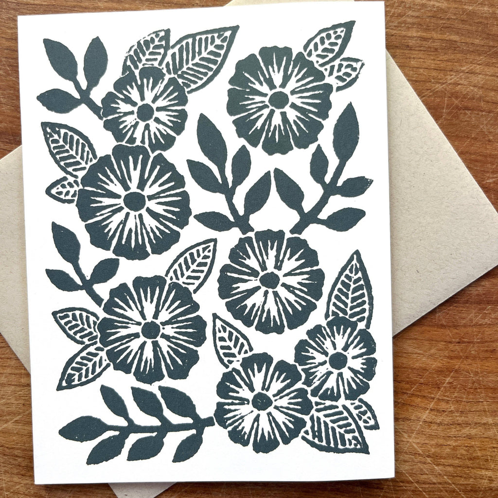 Katharine Watson Deep Teal Botanical Blank Greeting Cards — Set of Six