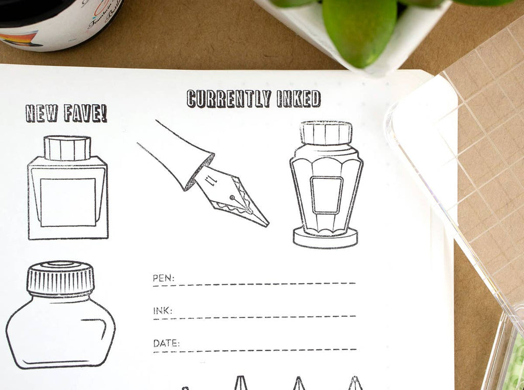 The Well-Appointed Desk — Nibs & Ink Clear Stamp Set