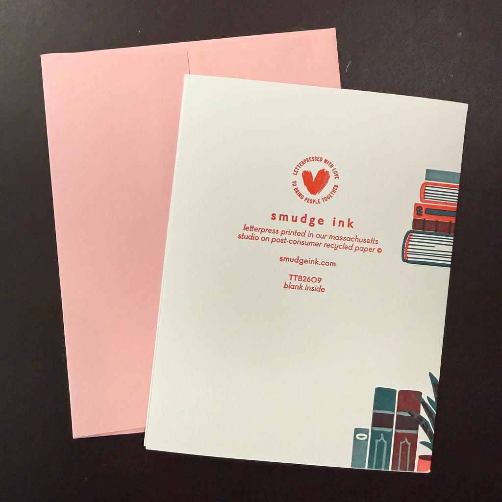 Bookshelf Birthday Letterpress Card