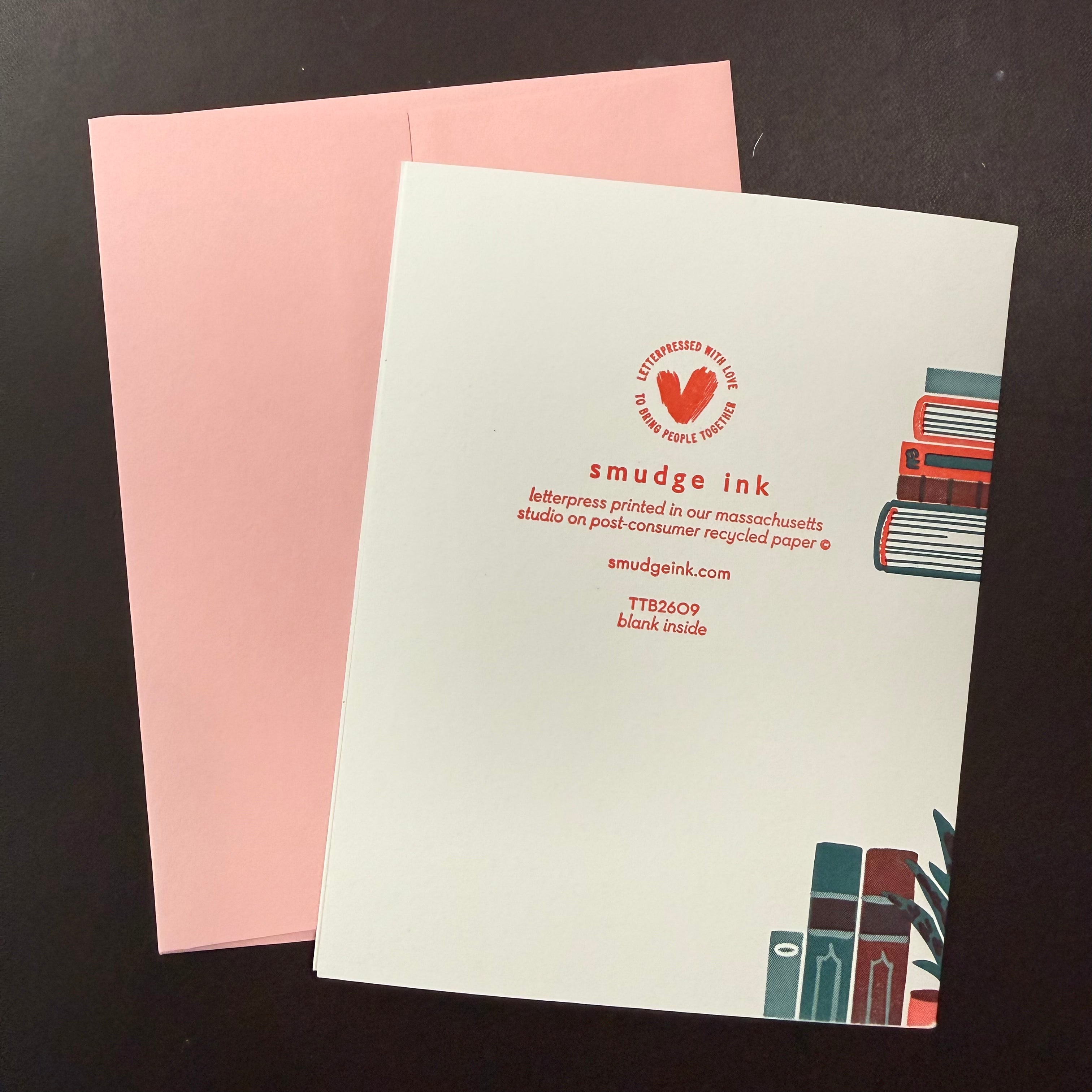Bookshelf Birthday Letterpress Card