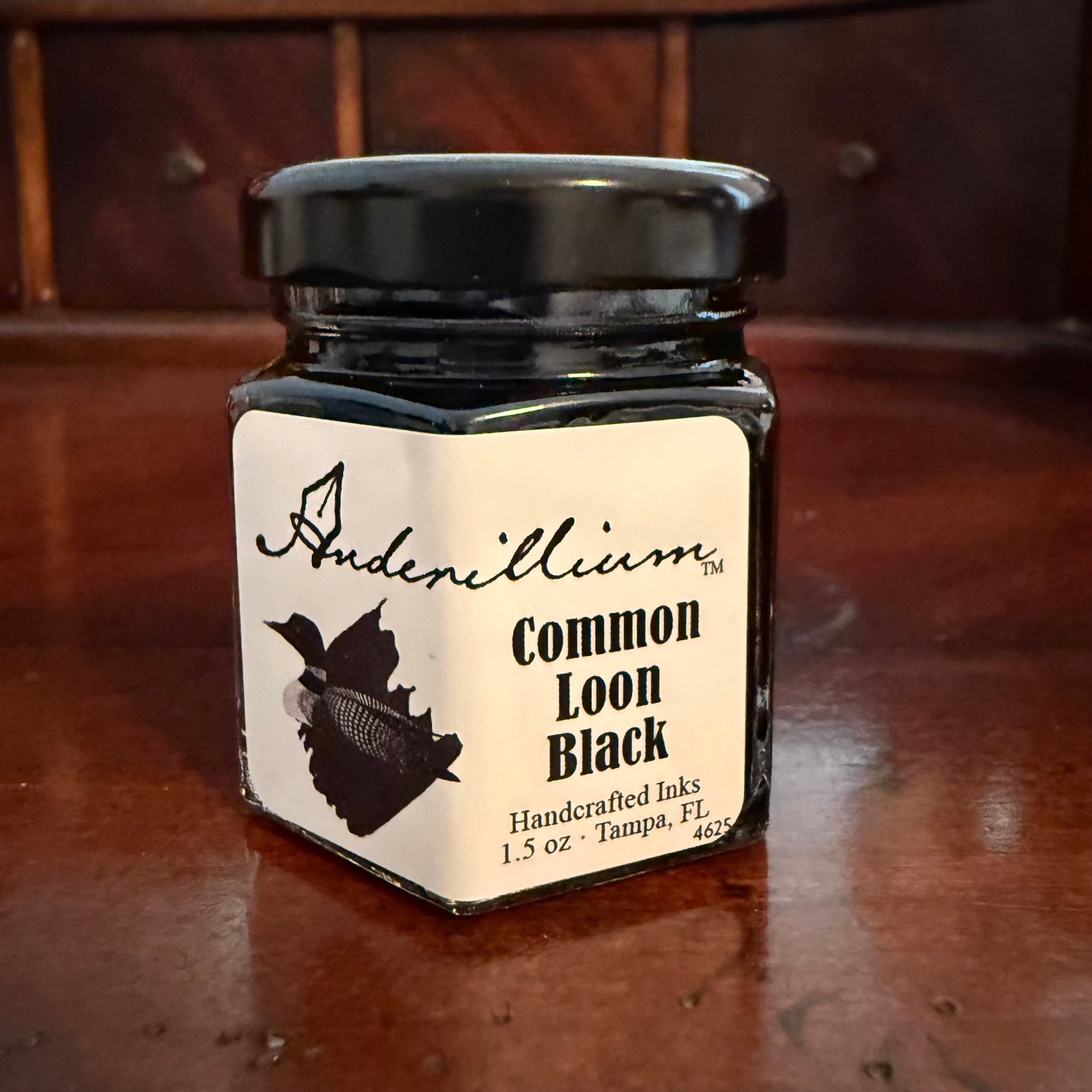 Anderillium Common Loon Black Fountain Pen Ink — 1.5 oz (45 mL)