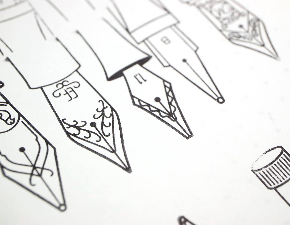The Well-Appointed Desk — Nibs & Ink Clear Stamp Set