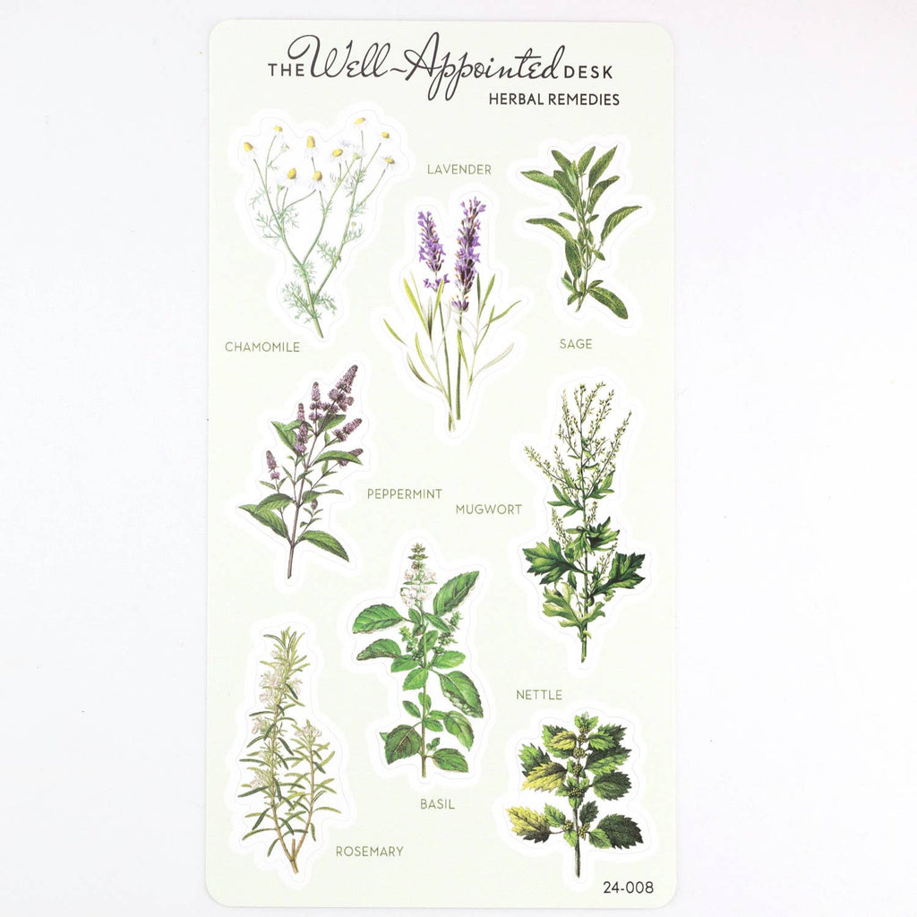 The Well-Appointed Desk - Herbal Remedies Sticker Sheet (24-008)