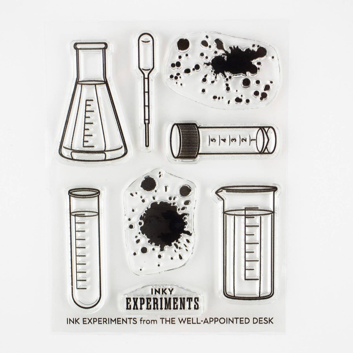 The Well-Appointed Desk - Ink Experiments 3"x4" Clear Stamp Set (8 stamp designs)