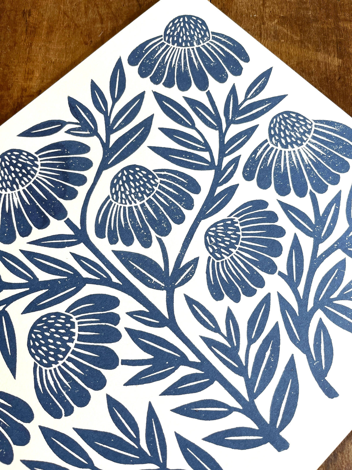 Katharine Watson - Garden Series: Navy Echinacea Risograph Print