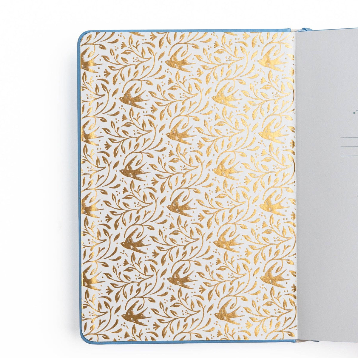 Interior decorative detail of Archer & Olive Songbird in Warm Gray notebook