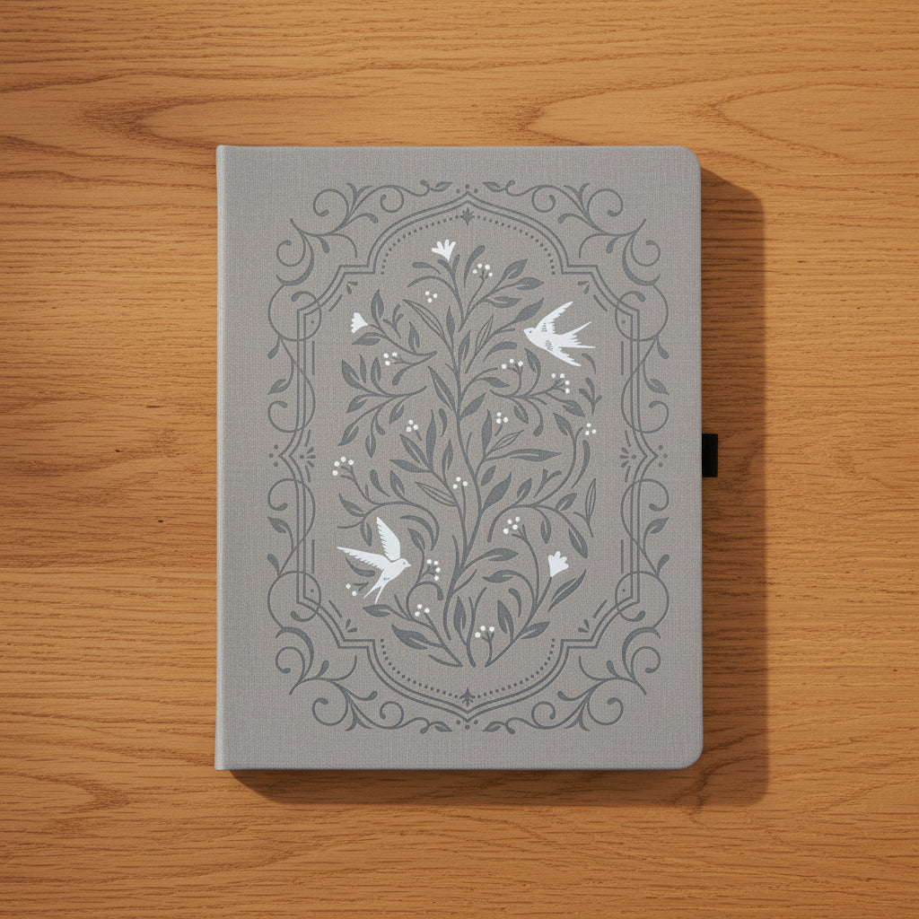 Archer & Olive Songbird in Warm Gray Letter Size dot grid notebook