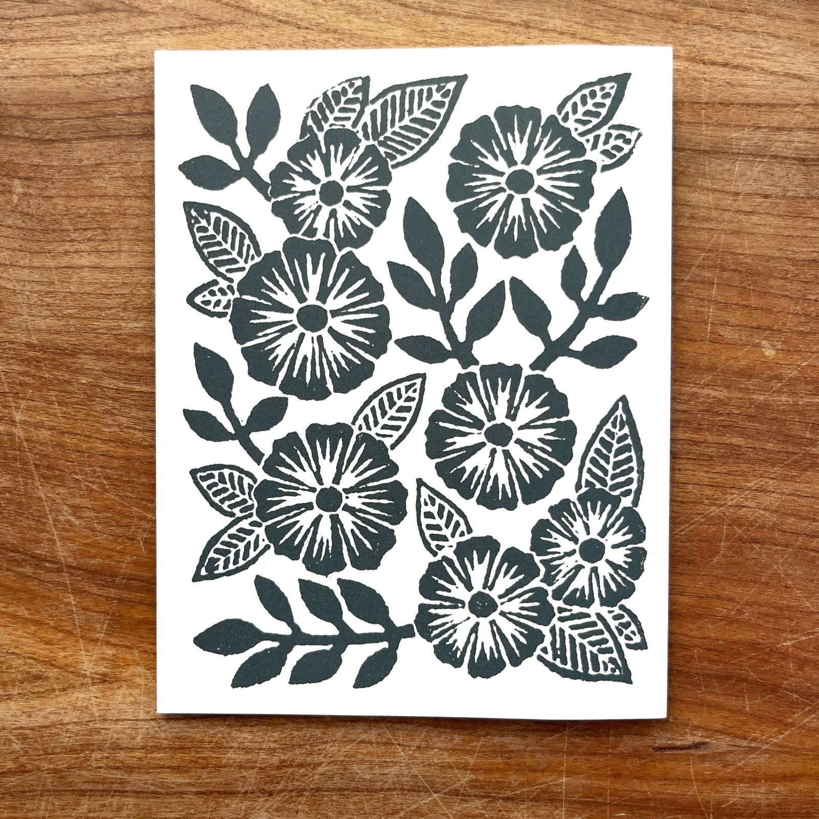Katharine Watson Deep Teal Botanical Blank Greeting Cards — Set of Six