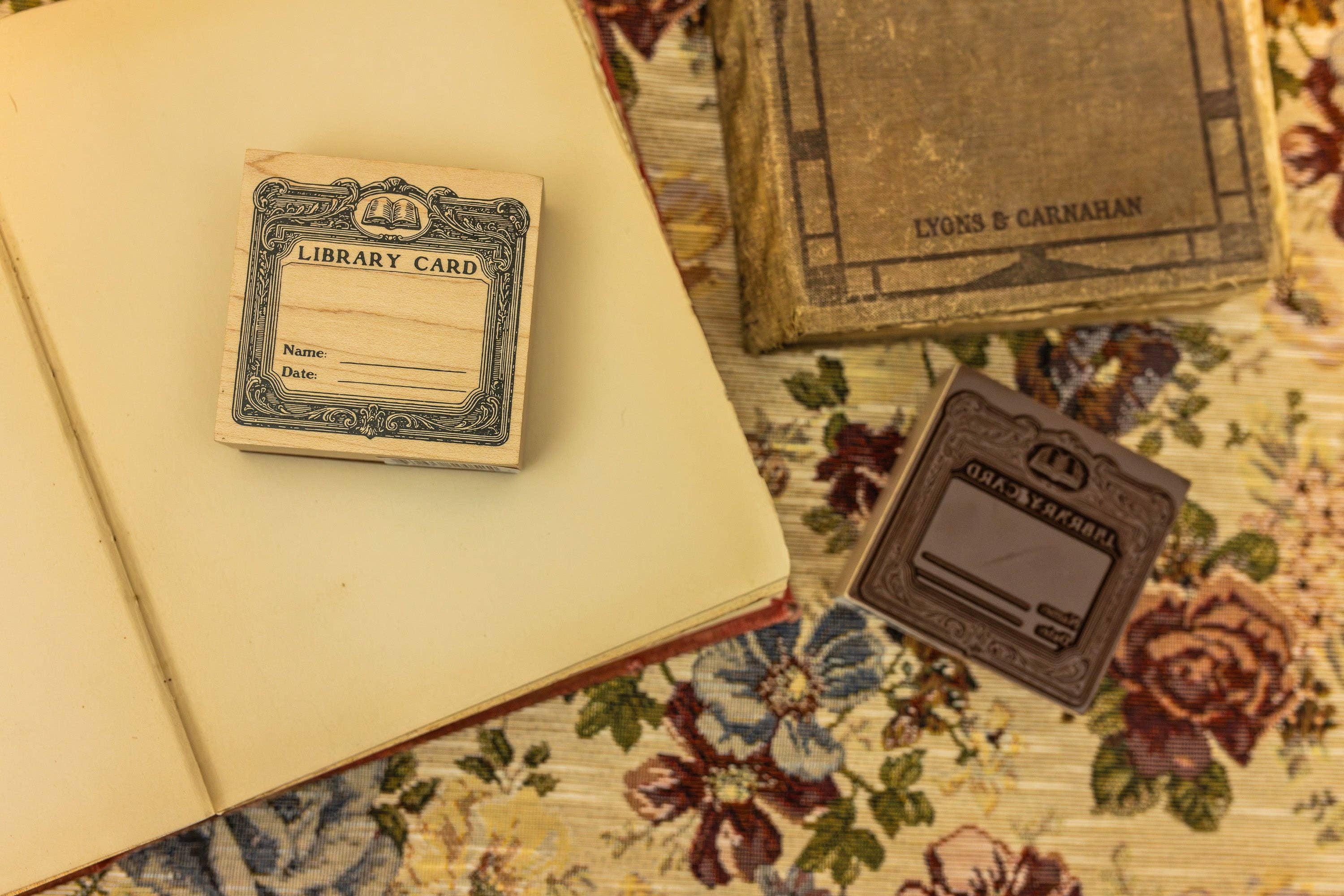 CoraCreaCrafts — Library Card Wooden Stamp