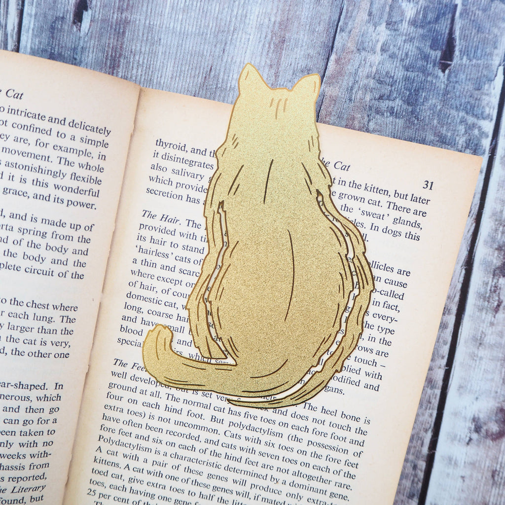 Cat Lover Brass Bookmark
