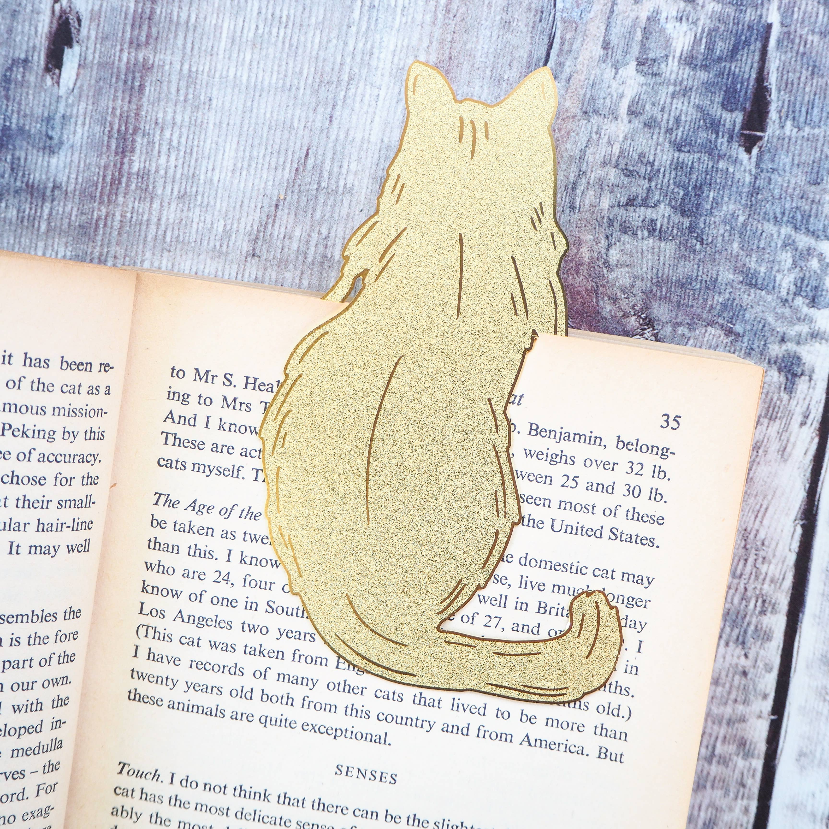 Cat Lover Brass Bookmark