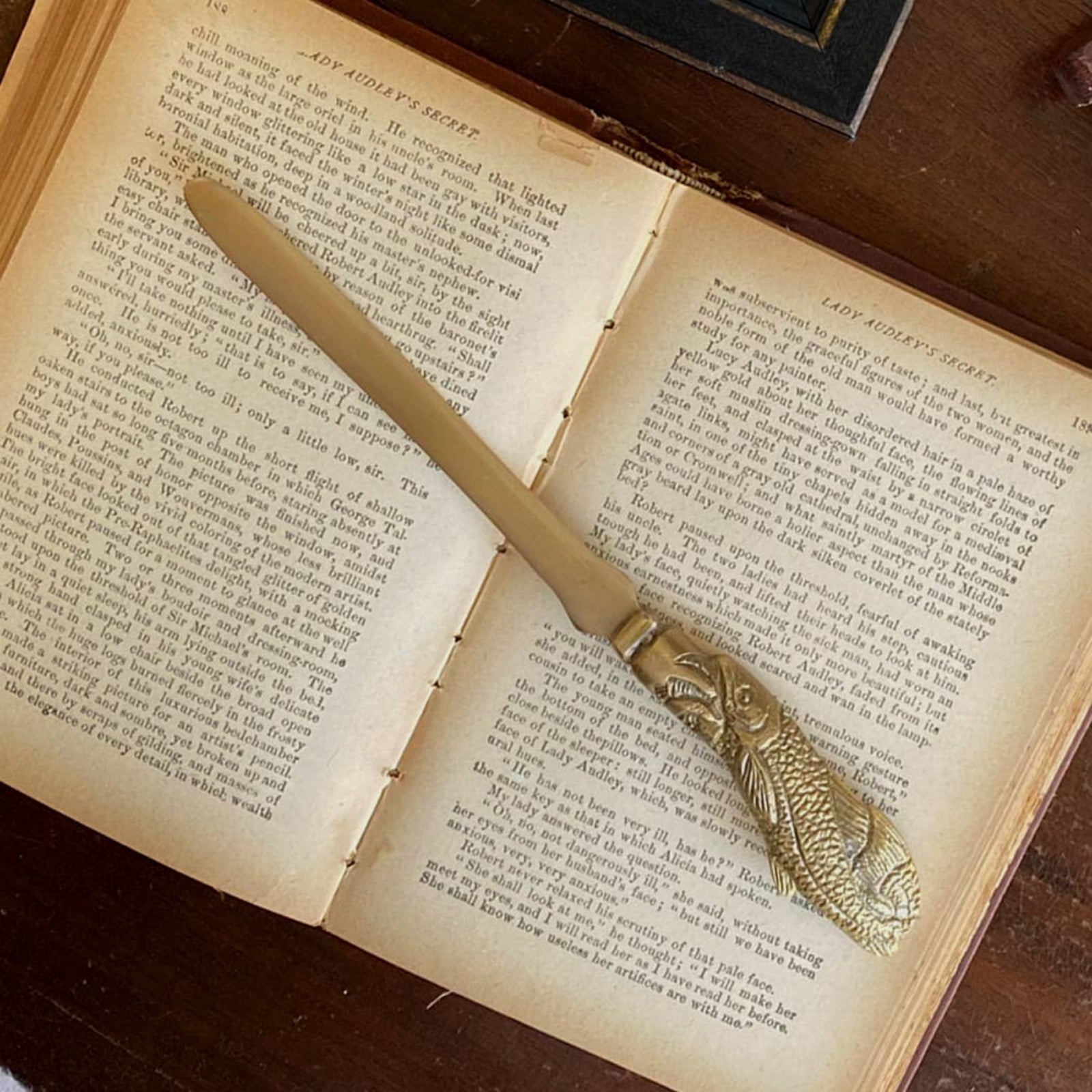 Antiqued Brass Fish Letter Opener