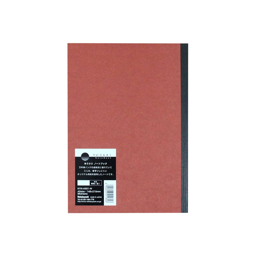 NAKABAYASHI Stationery - Yu-sari Notebook for Fountain Pen A5 size: Black(8mmLine)