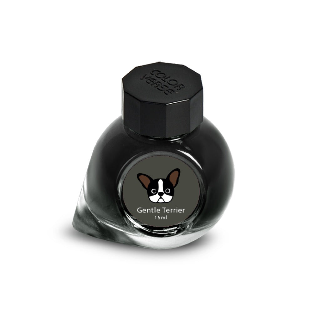 Colorverse Gentle Terrier (Massachusetts) 15 mL charcoal gray fountain pen ink, USA Special Series bottle