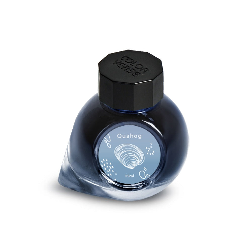 Colorverse Quahog (Rhode Island) 15 mL pale blue-gray fountain pen ink, USA Special Series bottle