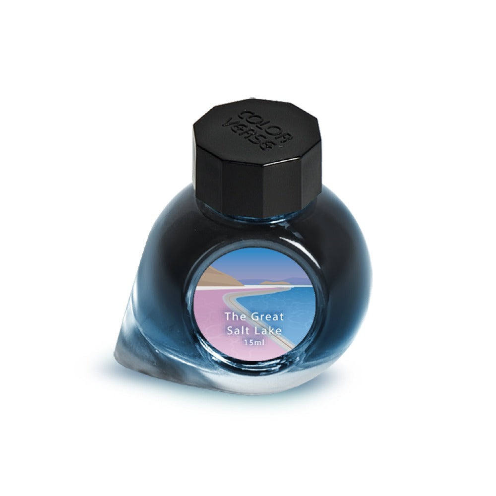 Colorverse The Great Salt Lake (Utah) 15 mL blue fountain pen ink, USA Special Series bottle