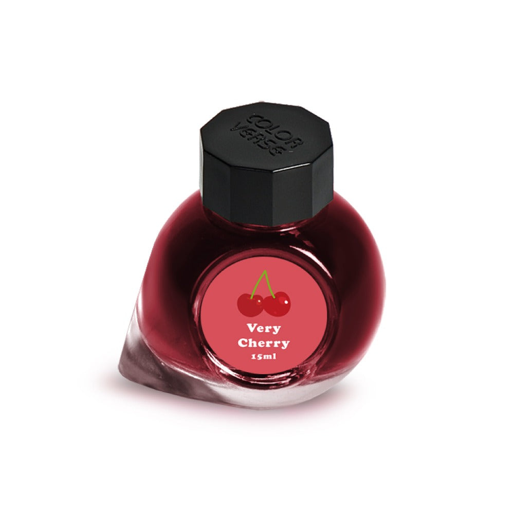 Colorverse Very Cherry (Michigan) 15 mL bright red fountain pen ink, USA Special Series bottle